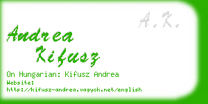 andrea kifusz business card